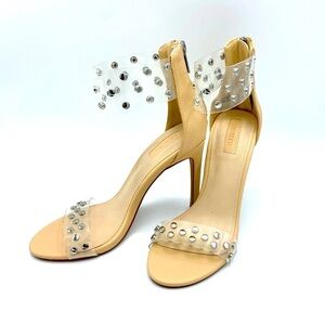 Forever 21 Transparent Stud Strap Sandal size 6.5